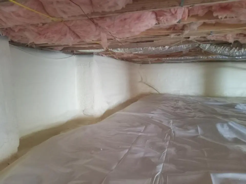 Crawl space encapsulation with closed-cell spray foam for Spray Foam Roofing in New Richmond